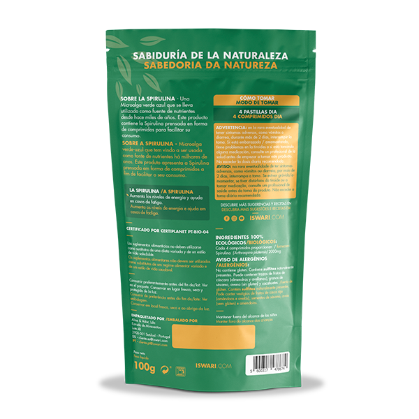 Compra ahora Spirulina en Pastillas Bio Superalimentos Puros Iswari