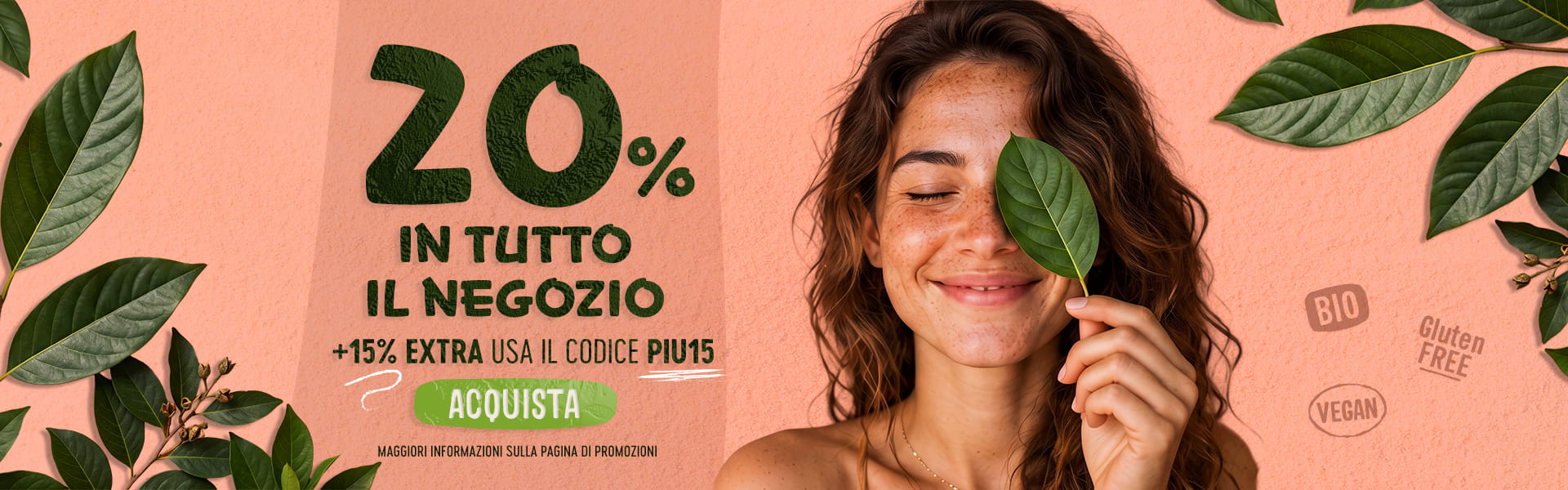 20% di sconto + 15% extra con il coupon (PIU15)