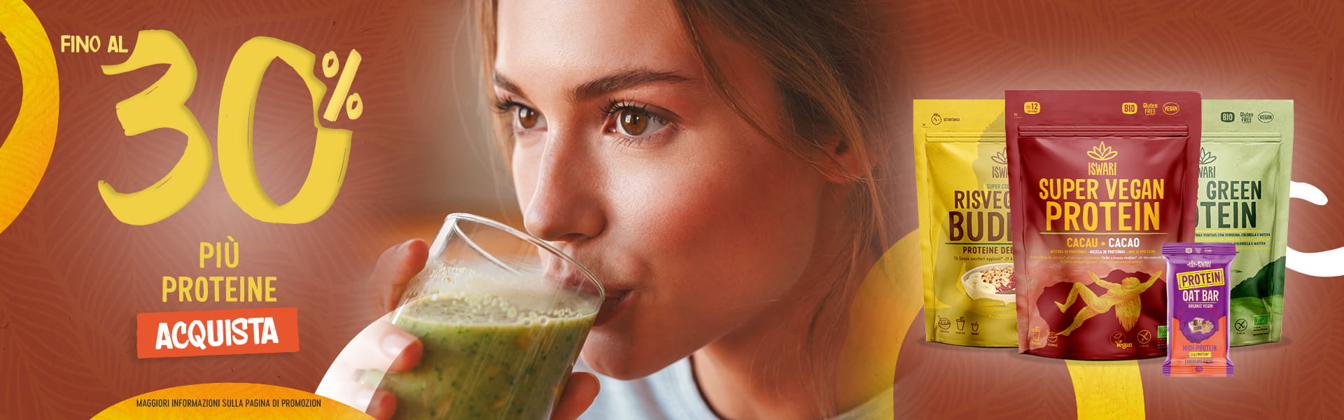 Fino al 30% di Più proteine