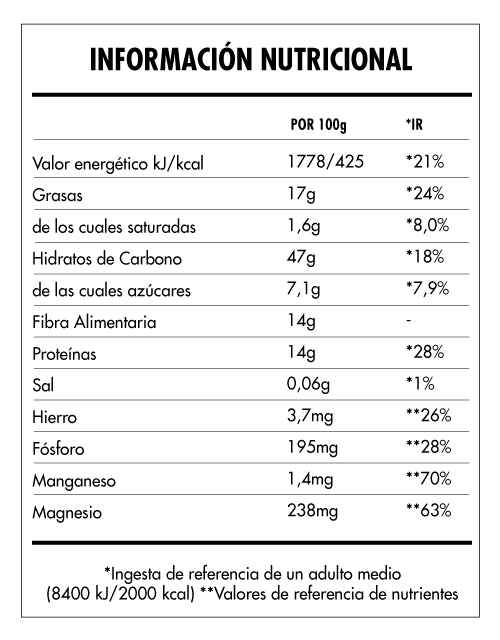 Tabela Nutricional - Super Vegan Oat Mix