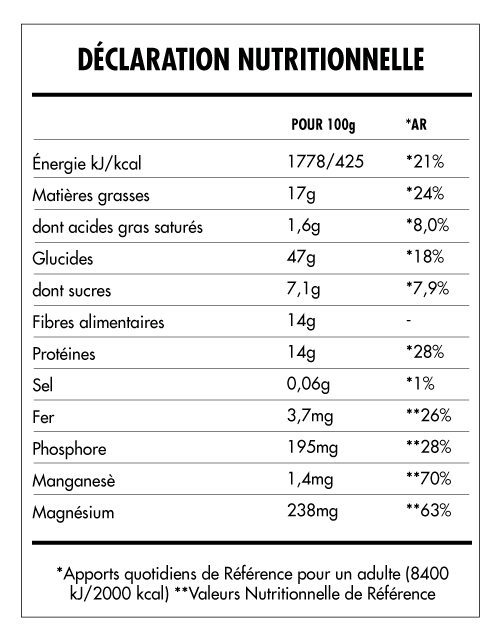 Tabela Nutricional - Super Vegan Oat Mix