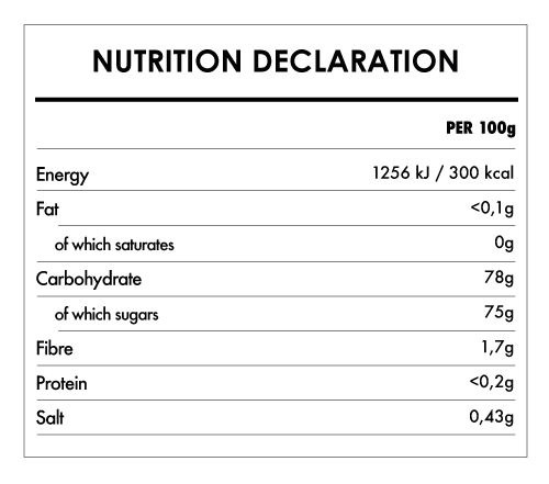 Tabela Nutricional - Crystallized Organic Ginger - Naturefoods (150g)
