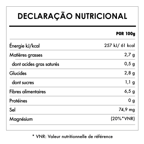Tabela Nutricional - Tofu bio doux et velouté - Clearspring (300g)