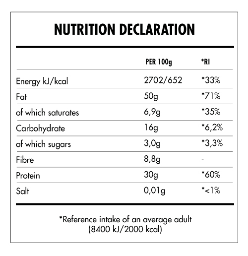 Tabela Nutricional - Super Vegan Nut Butter