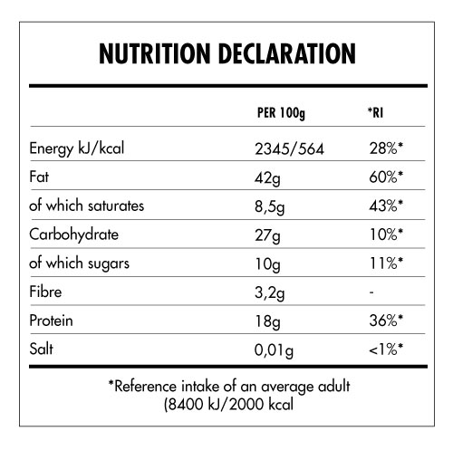 Tabela Nutricional - Super Vegan Nut Butter