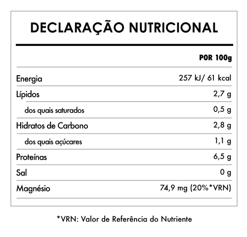 Tabela Nutricional - Tofu Bio Firme e Aveludado - Clearspring (300g)