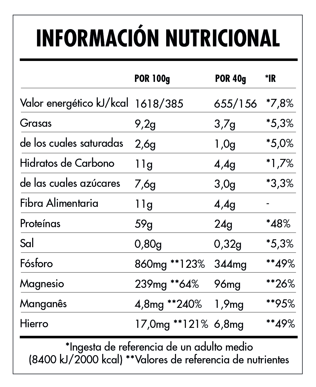 Tabela Nutricional - Super Vegan Protein