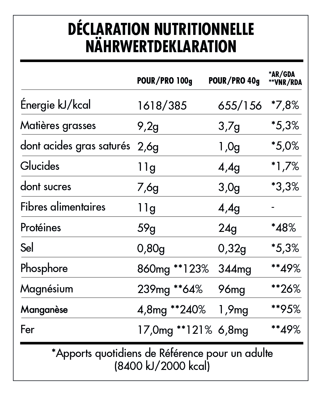 Tabela Nutricional - Super Vegan Protein