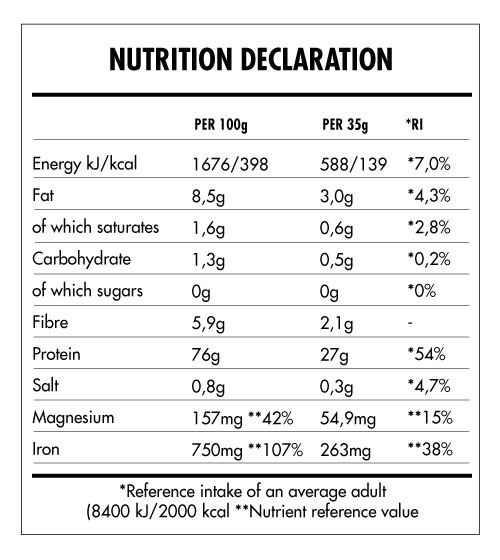 Tabela Nutricional - Super Vegan Protein