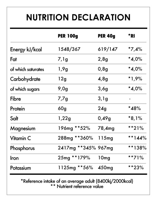 Tabela Nutricional - Super Vegan Protein