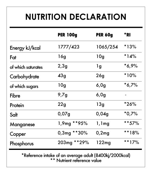 Tabela Nutricional - Super Vegan Proats