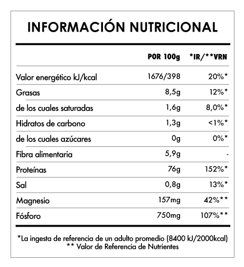 Tabela Nutricional - Super Green Protein 2,5kg