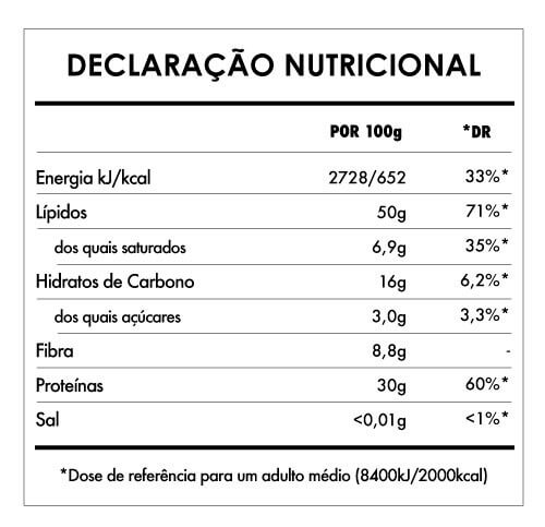 Tabela Nutricional - Manteiga de Amendoim Crocante Bio