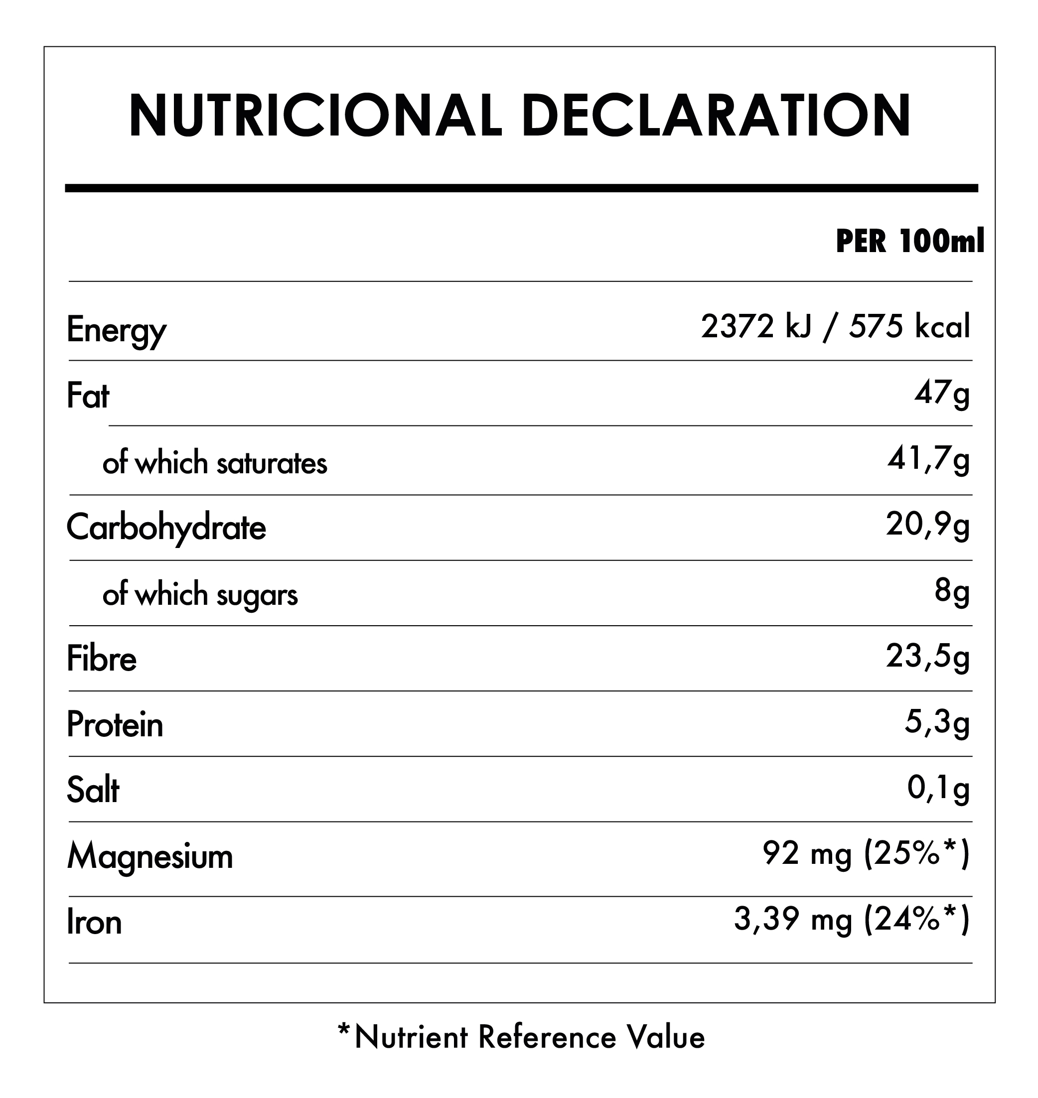 Tabela Nutricional - Toasted Organic Coconut - Naturefoods (150g) | Iswari ©