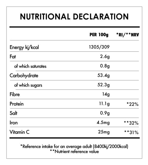 Tabela Nutricional - Goji Berries