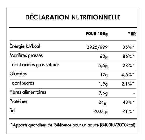 Tabela Nutricional - Beurre d'Amande Bio
