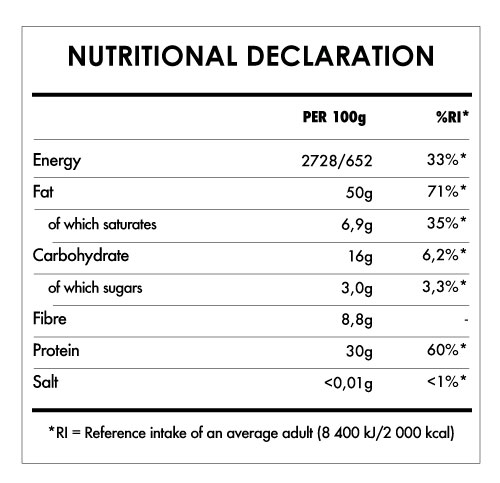 Tabela Nutricional - Crunchy Peanut Butter Bio