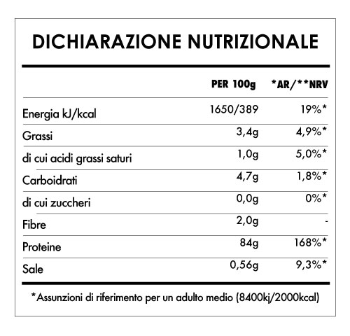 Tabela Nutricional - Proteine Di Riso Integrale in Polvere Bio