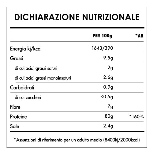 Tabela Nutricional - Proteine Dei Piselli in Polvere Bio